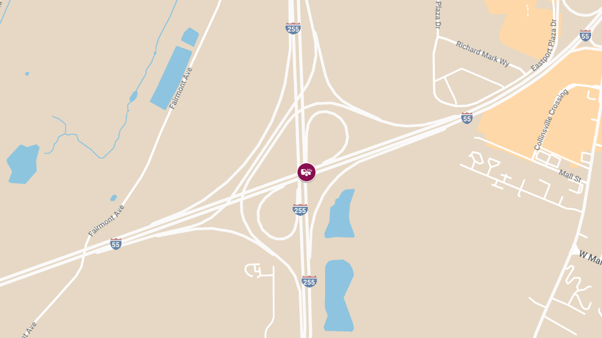 Two Injured in Crash on I-255 at I-55