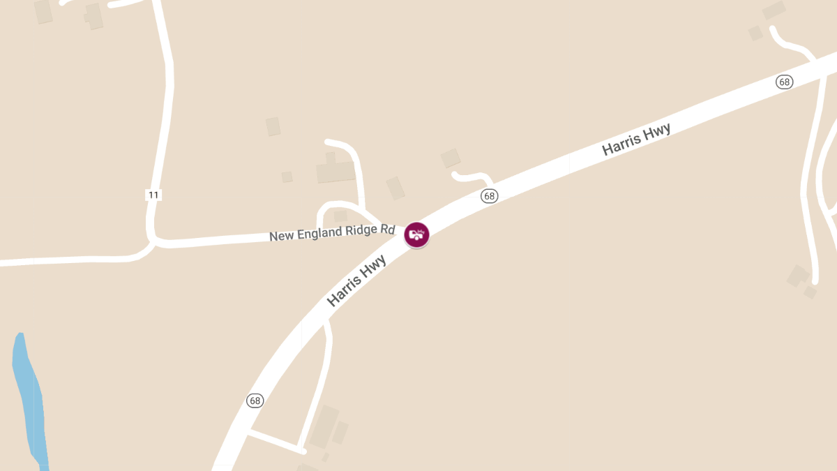 Two Injured in Head-On Crash at Harris Hwy & New England Ridge Rd
