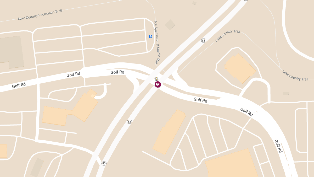 Two-Vehicle Accident at NB 83 & Golf Rd Involving Downed Pole