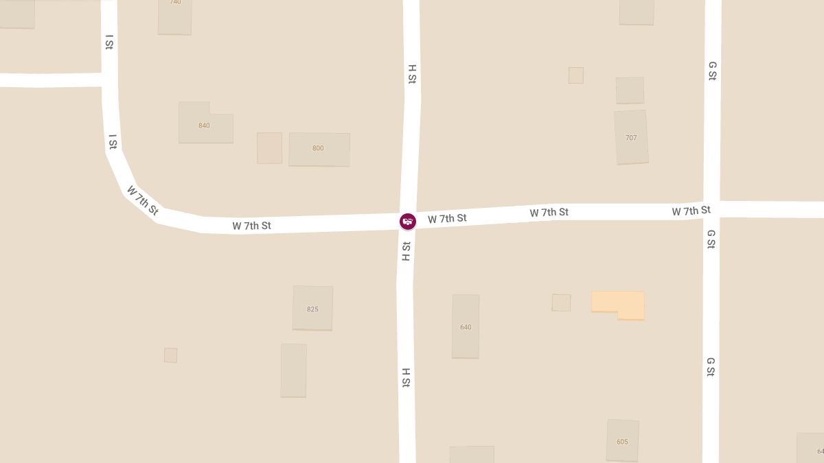 Two-Vehicle Accident at W 7th St and H St