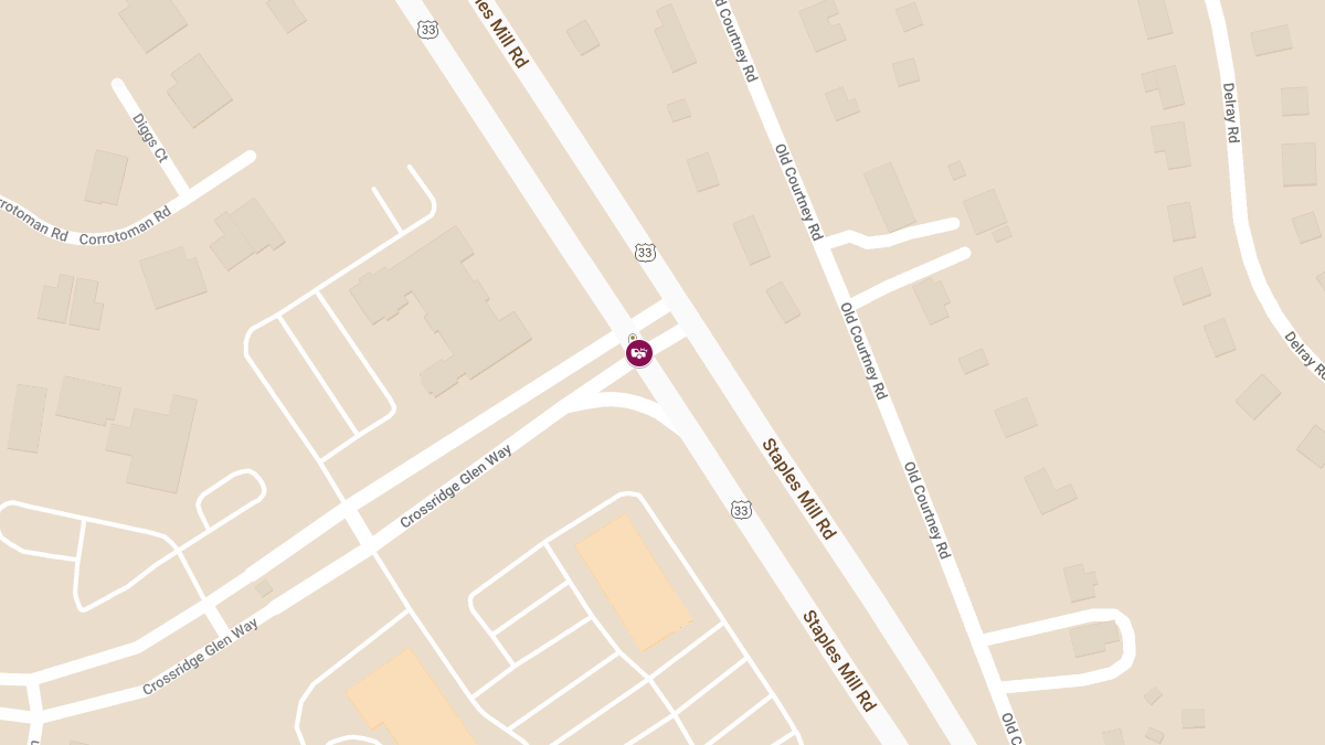 Two-Vehicle Accident with Entrapment at Crossridge Glen Way & Staples Mill Rd