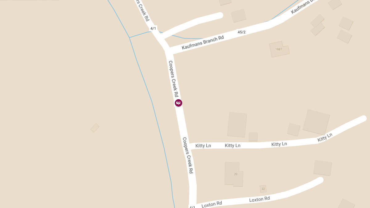 Two-Vehicle Accident with Injuries at 3749 Coopers Creek Rd
