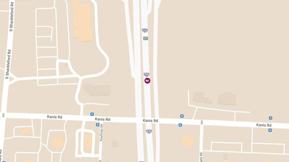 Two-Vehicle Accident with Injury on I-430 SB Off-Ramp at Exit 6B