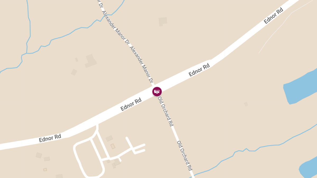 Two-Vehicle Collision Involving Tree at Old Orchard Rd & Ednor Rd