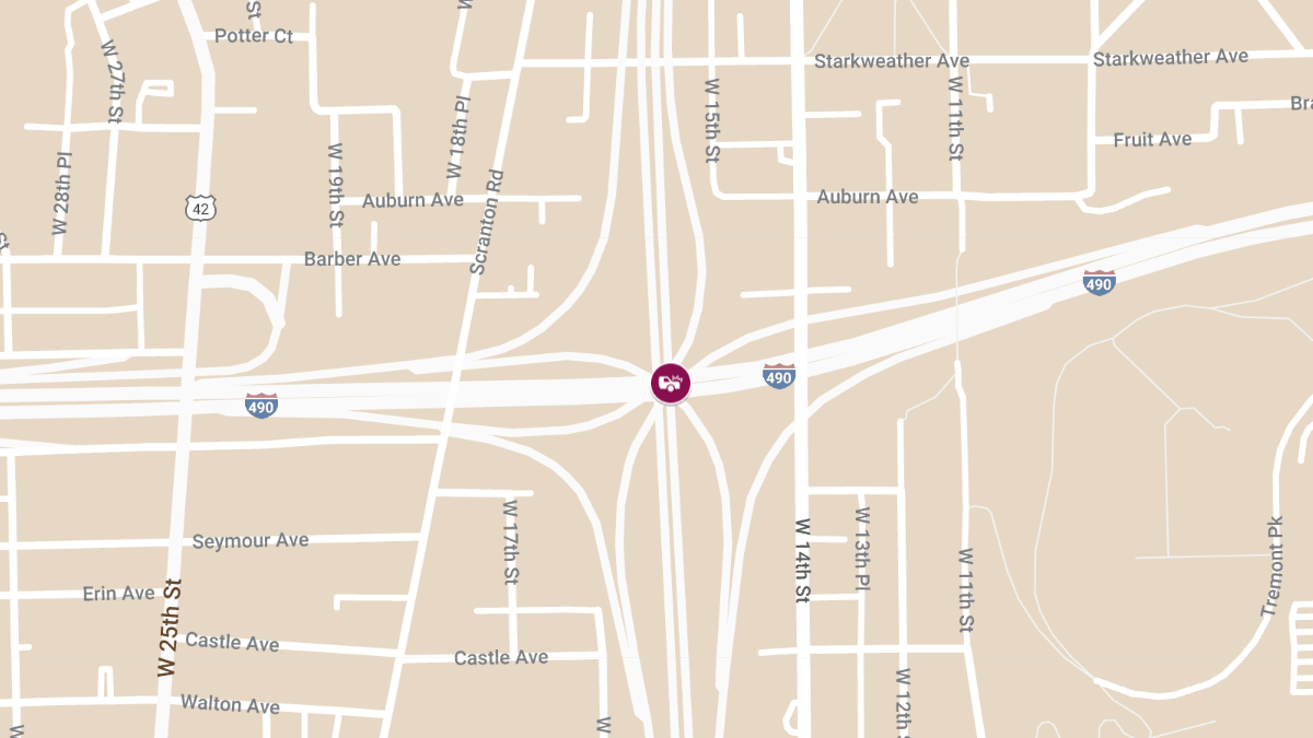 Two-Vehicle Collision With Injuries at Interstate 90 W & I-490 W