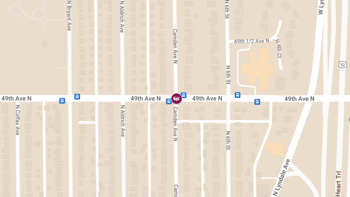 Two-Vehicle Collision at 49th Ave N & Camden Ave N Leads to Injuries