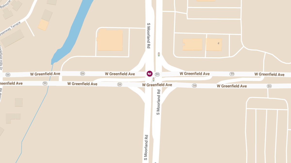 Two-Vehicle Collision at Greenfield Ave and Moorland Rd