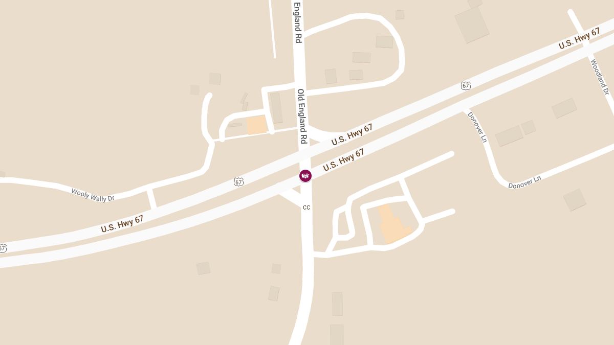 Two-Vehicle Collision at US 67 and Rte CC Results in Injury