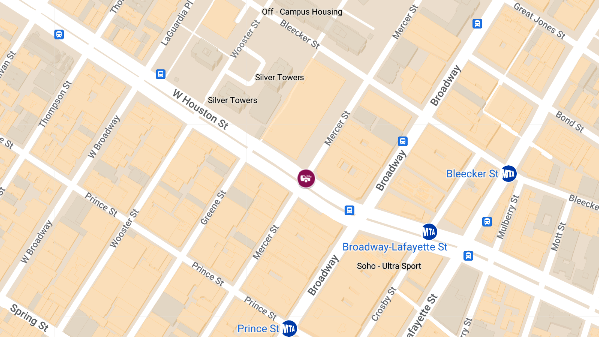 Two-Vehicle Collision with Injuries at W Houston St & Mercer St