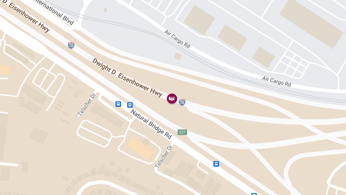 Two-Vehicle Crash With Injuries on EB I-70 at Natural Bridge Rd