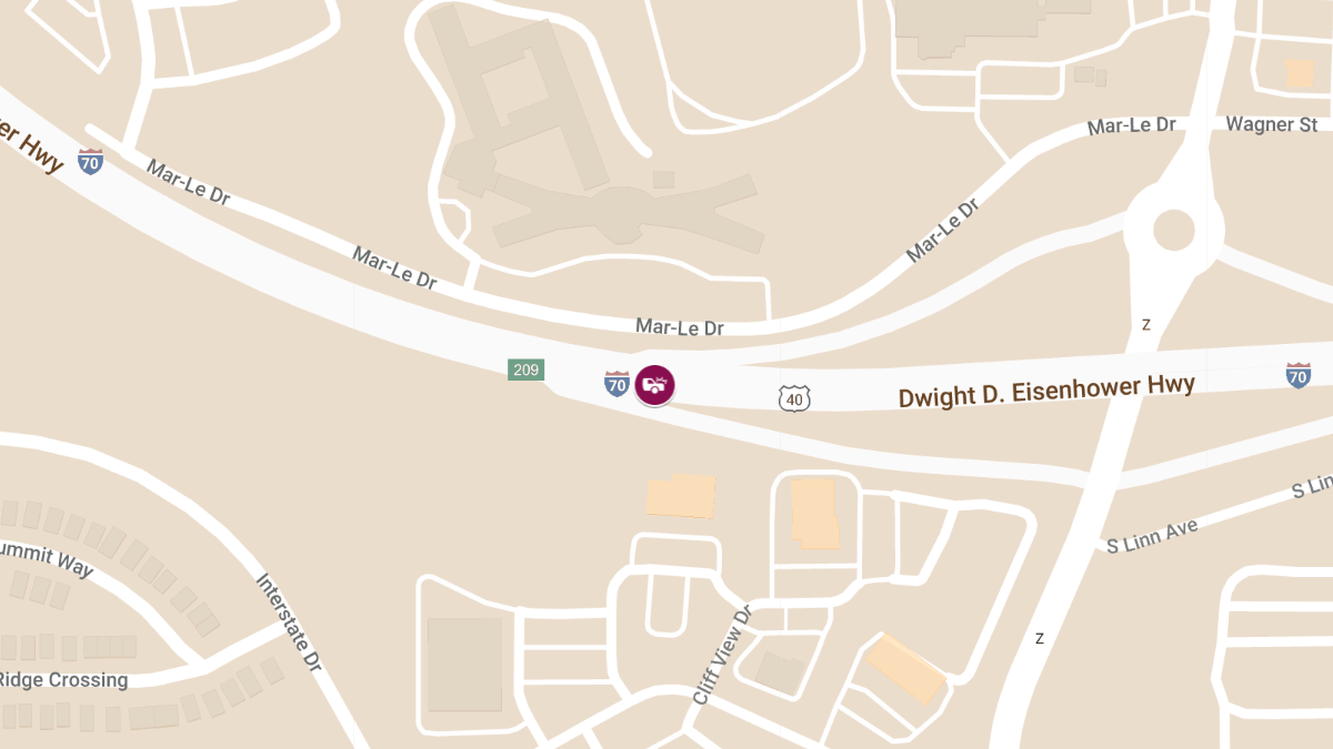 Two-Vehicle Crash With Injuries on I-70 WB at 22.4 MM