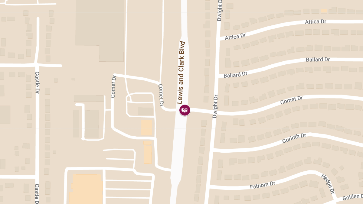 Two-Vehicle Crash With Injuries on Lewis and Clark Blvd at Comet Dr