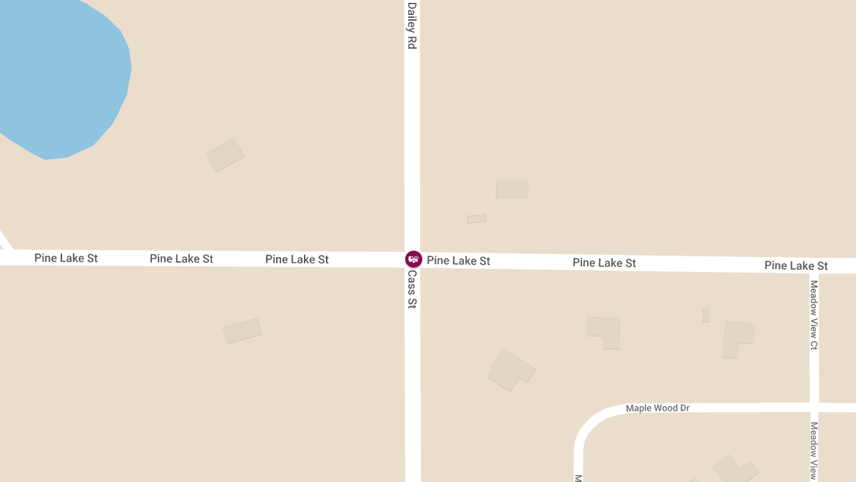 Two-Vehicle Crash at Pine Lake St & Daily Rd Sends One to Hospital