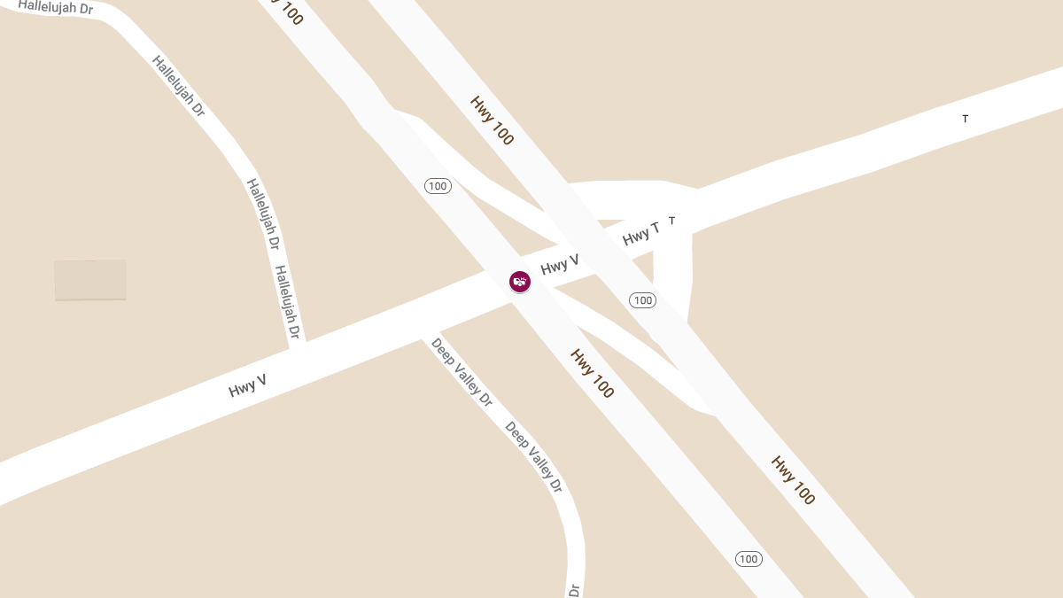 Two-Vehicle Crash on MO-100 at Route V Injures One