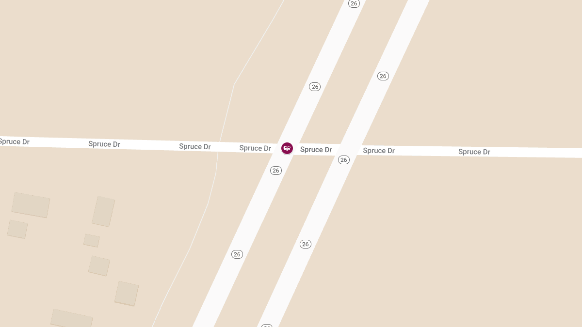 Two-Vehicle Crash on NB Hwy 26 at Spruce Causes Road Blockage