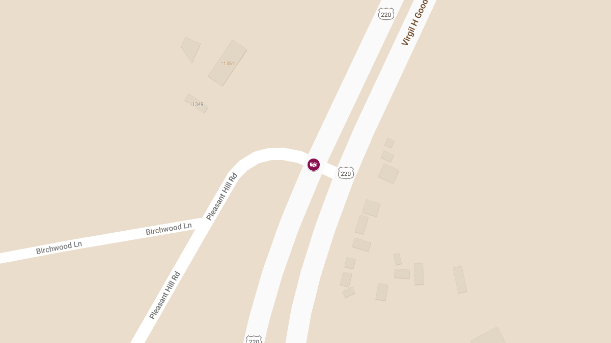Two-Vehicle Crash on Rt. 220SB at Pleasant Hill Rd
