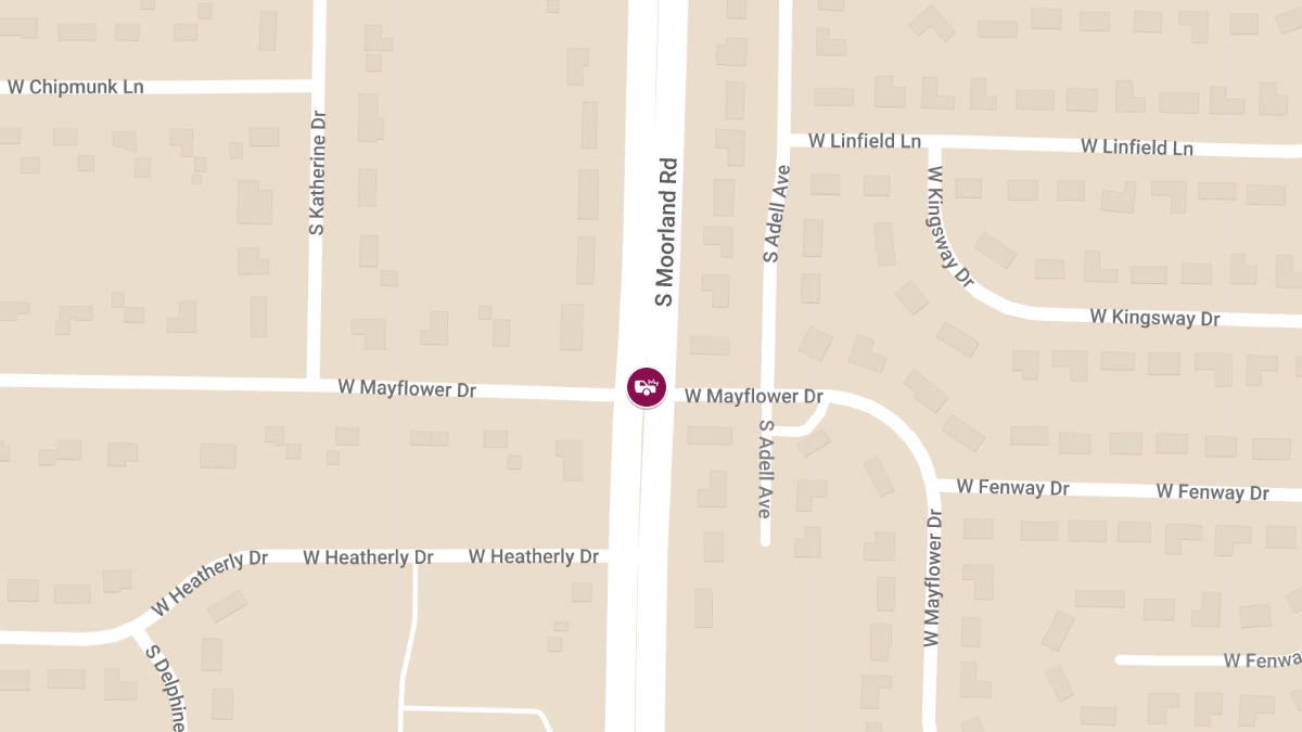 Two-Vehicle Crash with Airbags Deployed at S Moorland Rd & Mayflower Rd Causes Injuries