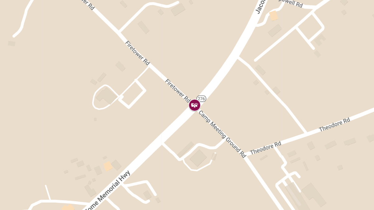 Two-Vehicle Crash with Entrapment on Tome Hwy at Firetower Rd