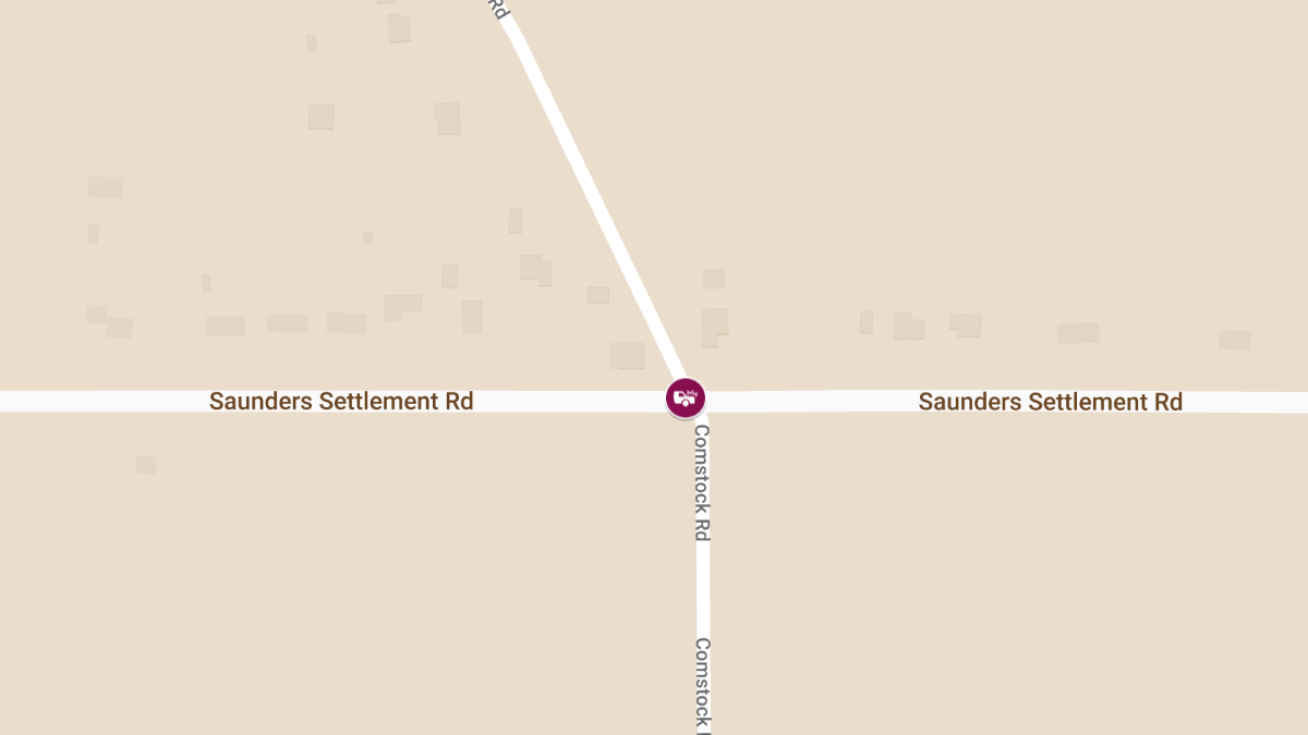 Two-Vehicle Crash with Injuries Reported at Saunders Settlement Rd & Comstock Rd