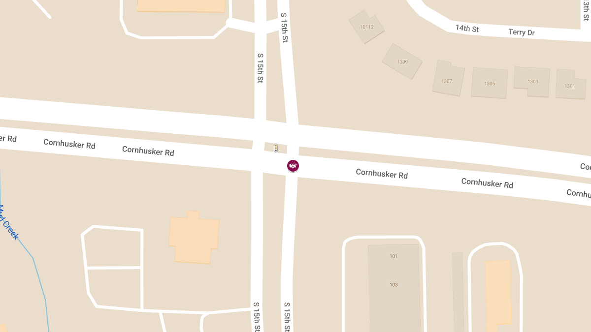 Two-Vehicle Crash with Injuries at 15th and Cornhusker