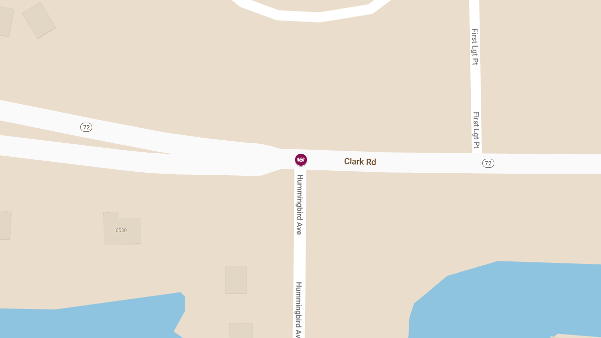 Two-Vehicle Crash with Injuries at Clark Rd & Hummingbird Ave