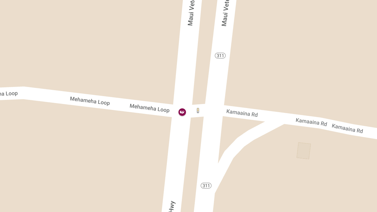 Two-Vehicle Crash with Injuries at Maui Veterans Hwy and Mehameha Loop