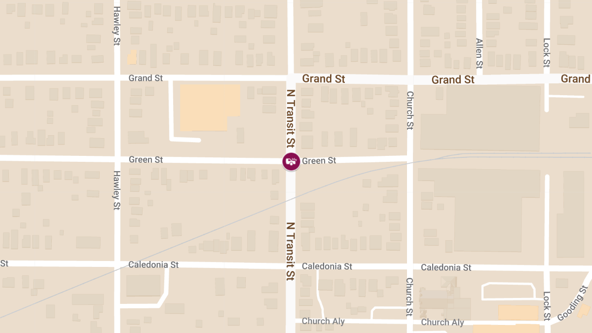 Two-Vehicle Crash with Injuries at North Transit St & Green St