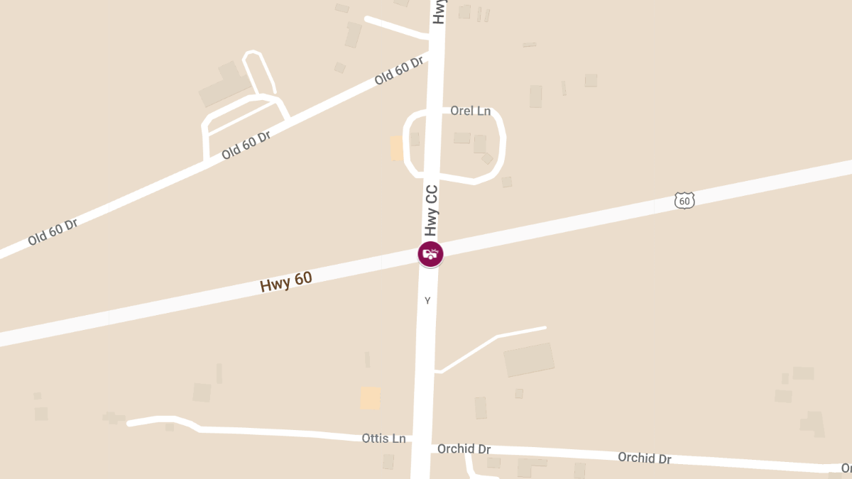 Two-Vehicle Crash with Injuries at Rte CC & US-60