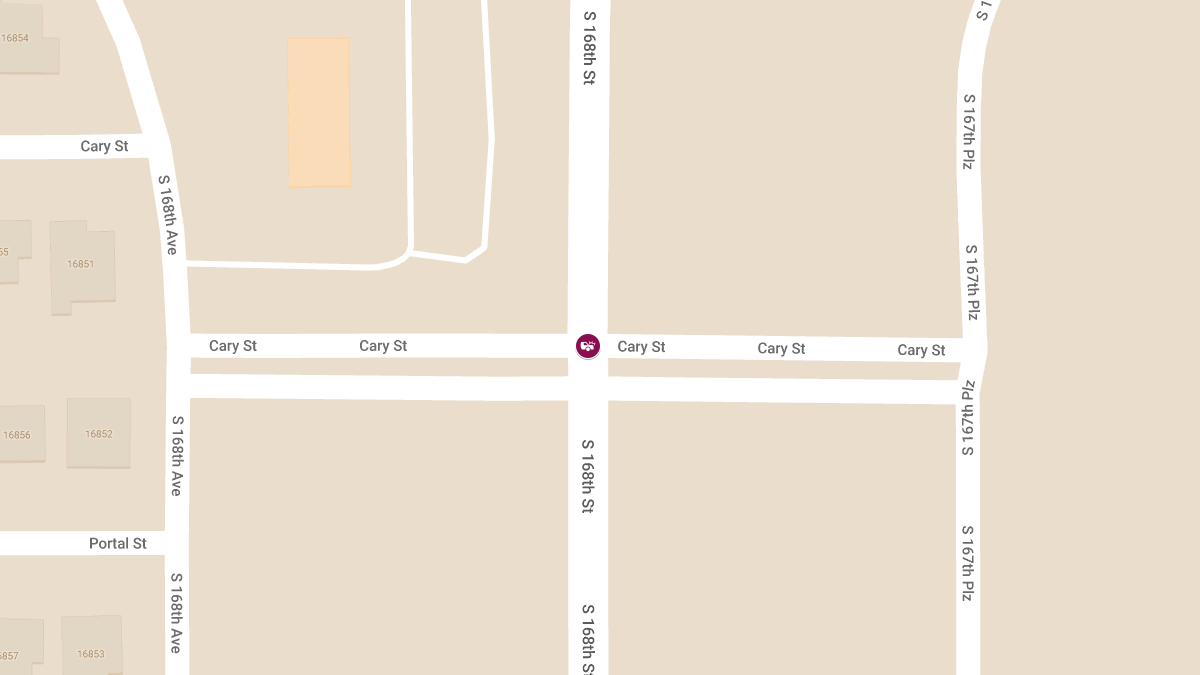 Two-Vehicle Crash with Injuries at S 168th St & Cary St