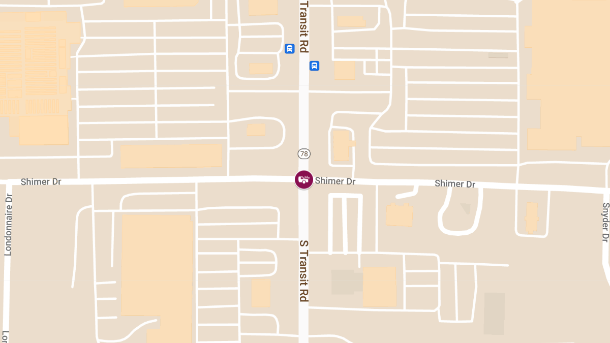 Two-Vehicle Crash with Injuries at South Transit Rd & Shimer Dr