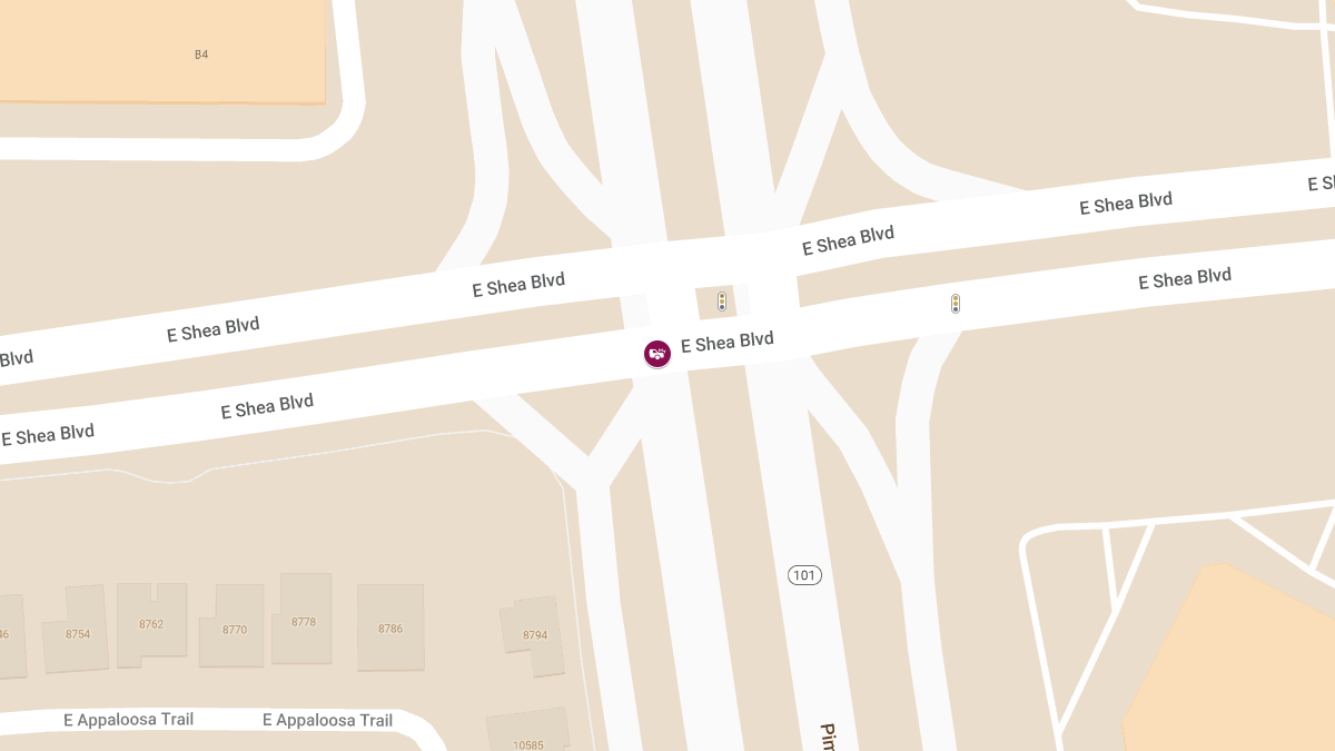 Two-Vehicle Crash with Injuries on Shea Blvd Overpass at Loop 101