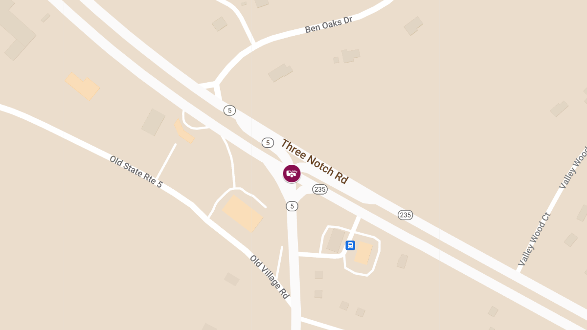 Two-Vehicle Crash with Injuries on Three Notch Rd at Point Lookout Rd