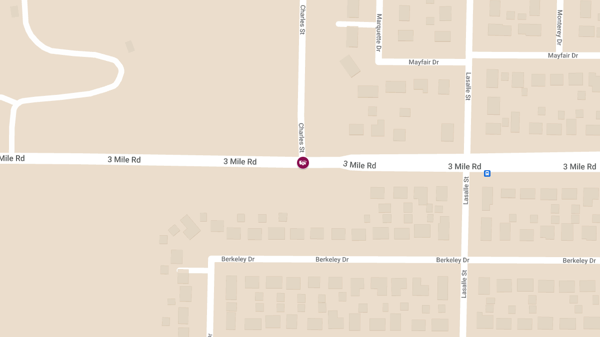 Two-Vehicle Injury Accident at Charles St & 3 Mile Rd