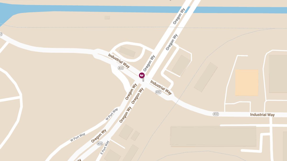 Two-Vehicle Injury Collision at Oregon Way & Industrial Way