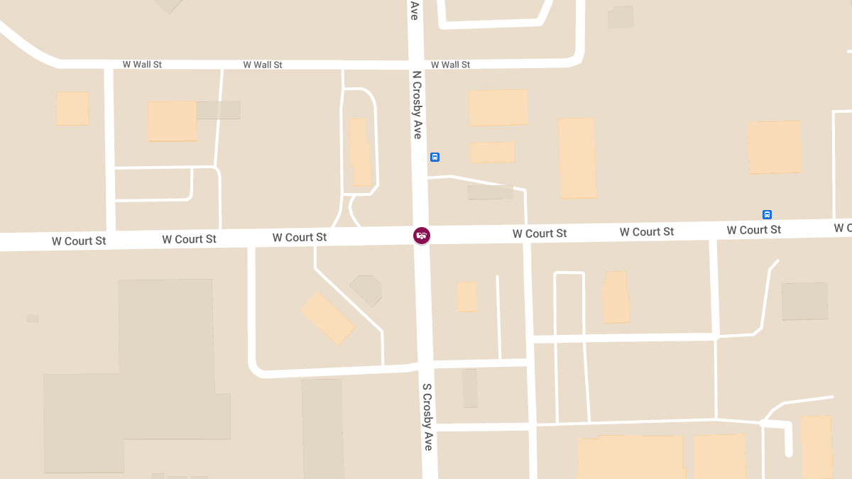 Two-Vehicle Traffic Accident with Blockage at N Crosby Ave and W Court St