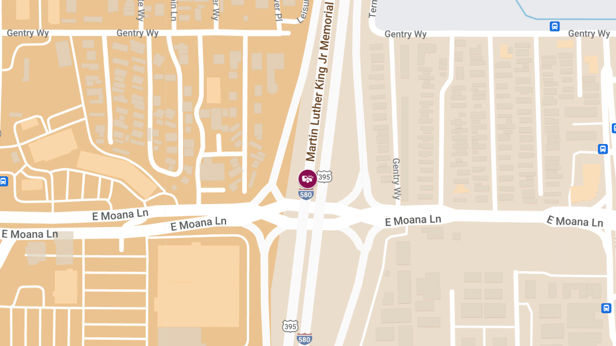 Vehicle Accident on IR-580 S Near Moana Ln Causes Injuries