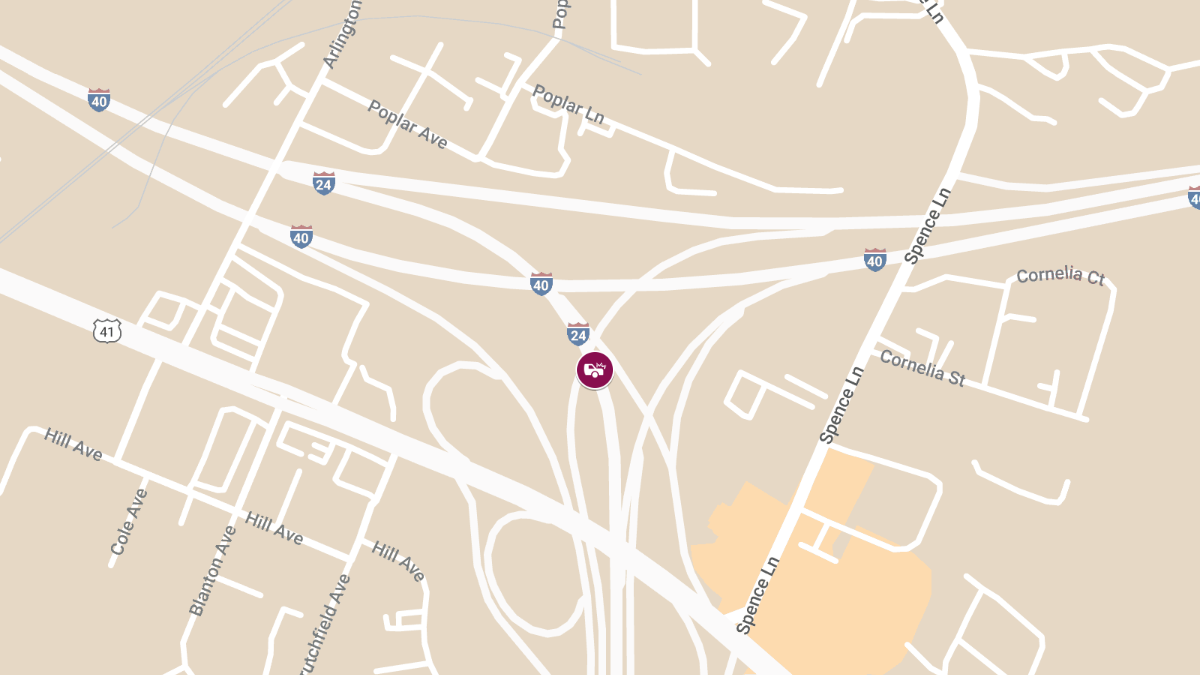 Vehicle Accident with Injuries at Exit 52B I-24 W Near EB I-40 Knoxville