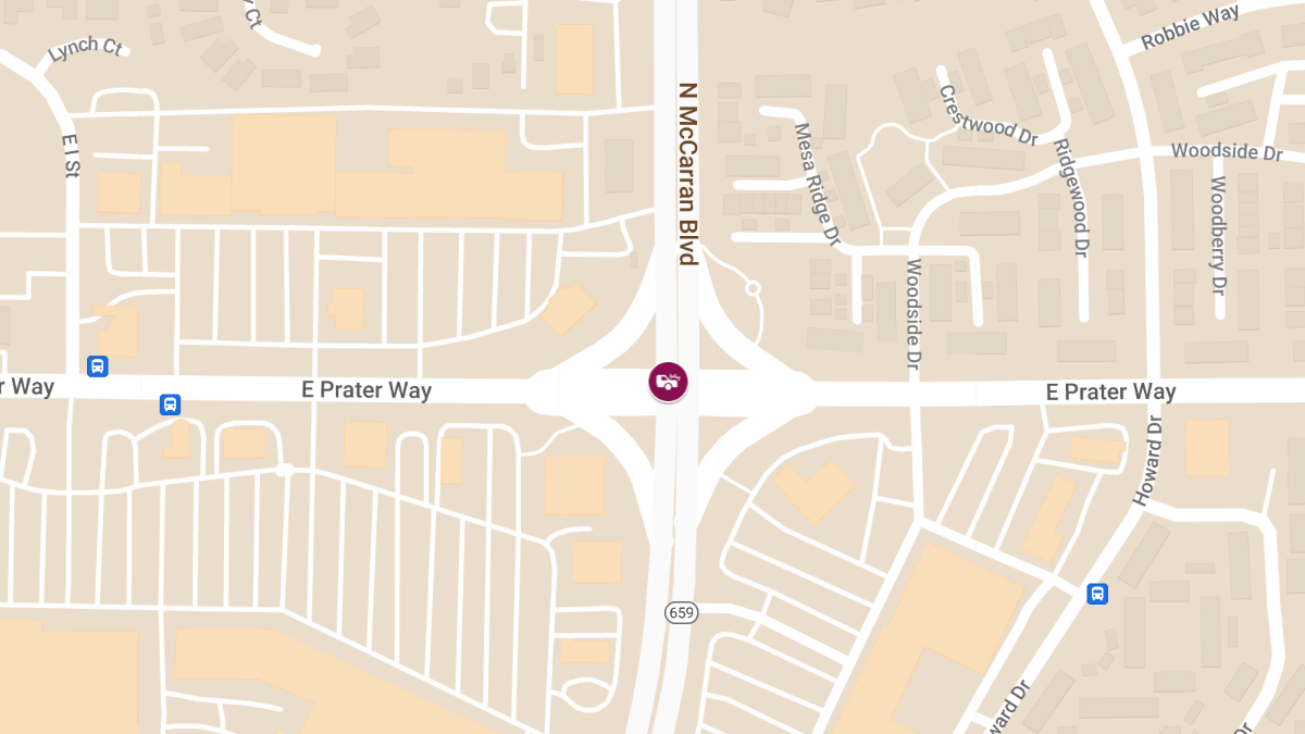 Vehicle Accident with Injuries at N McCarran Blvd & E Prater Way