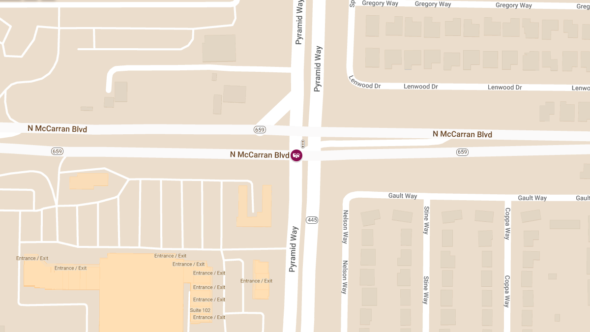 Vehicle Accident with Injuries at N McCarran Blvd & Pyramid Way