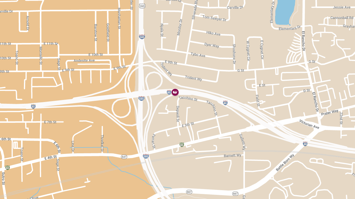 Vehicle Accident with Injuries on US-395 S at IR-80 SB to WB Ramp