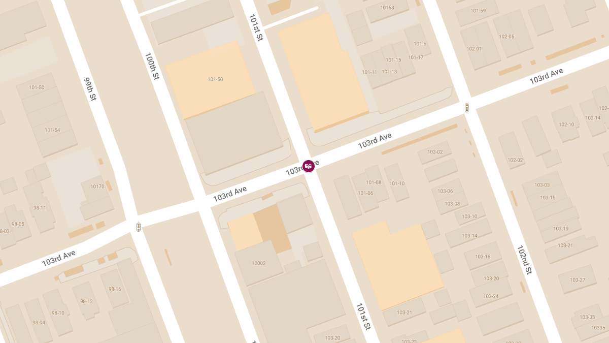 Vehicle Collision With Injuries at 101st St & 103rd Ave