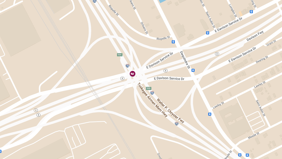 Vehicle Collision With Injuries at E Davison St & I-75 N