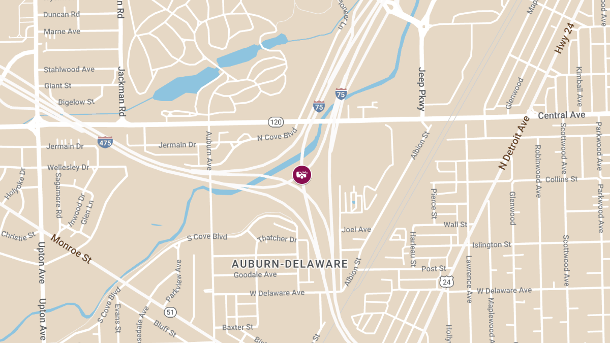 Vehicle Collision With Injuries at I-475 WB and I-75 NB in Ottawa