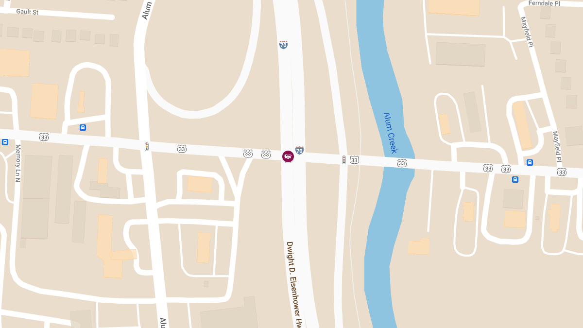 Vehicle Collision With Injuries at I-70 E & US-33 W