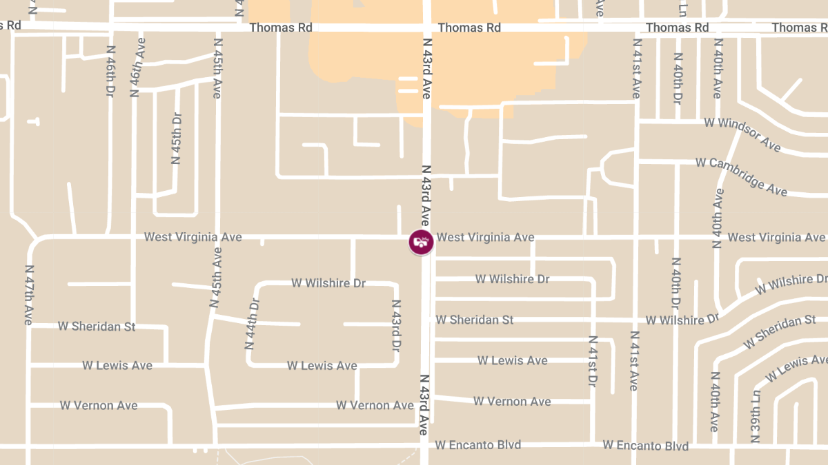 Vehicle Collision With Injuries at N 43rd Ave & W Virginia Ave