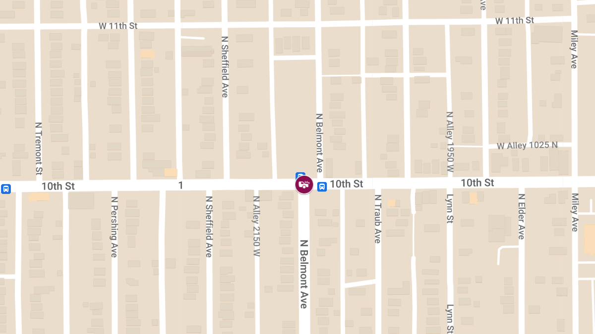 Vehicle Collision With Injuries at W 10th St & N Belmont Ave