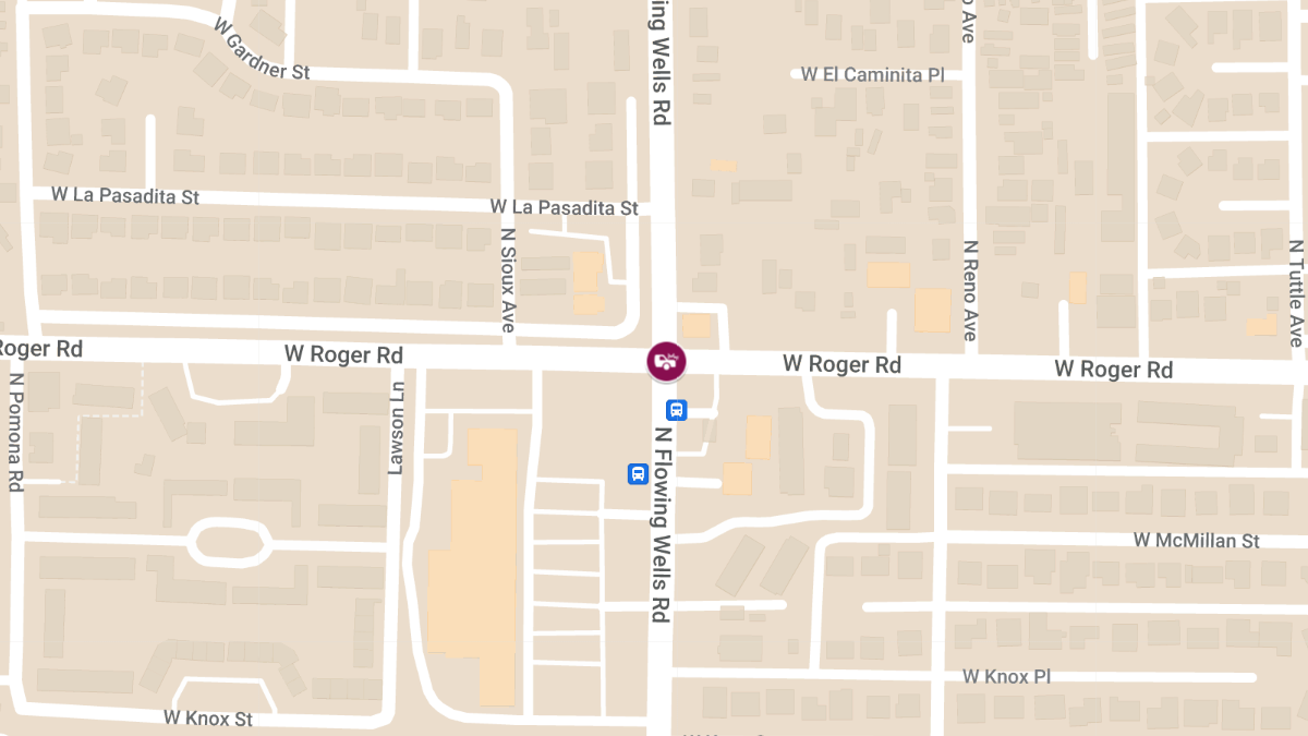Vehicle Collision With Injuries at W Roger Rd & N Flowing Wells Rd