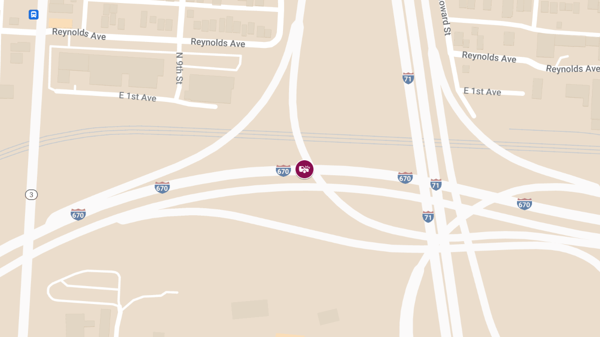Vehicle Collision With Injuries on I-670 at MM 3