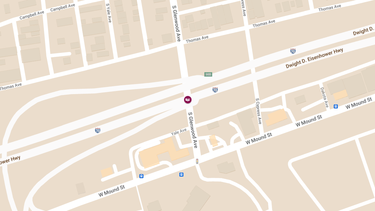 Vehicle Collision With Injuries on I-70 E at S Glenwood Ave