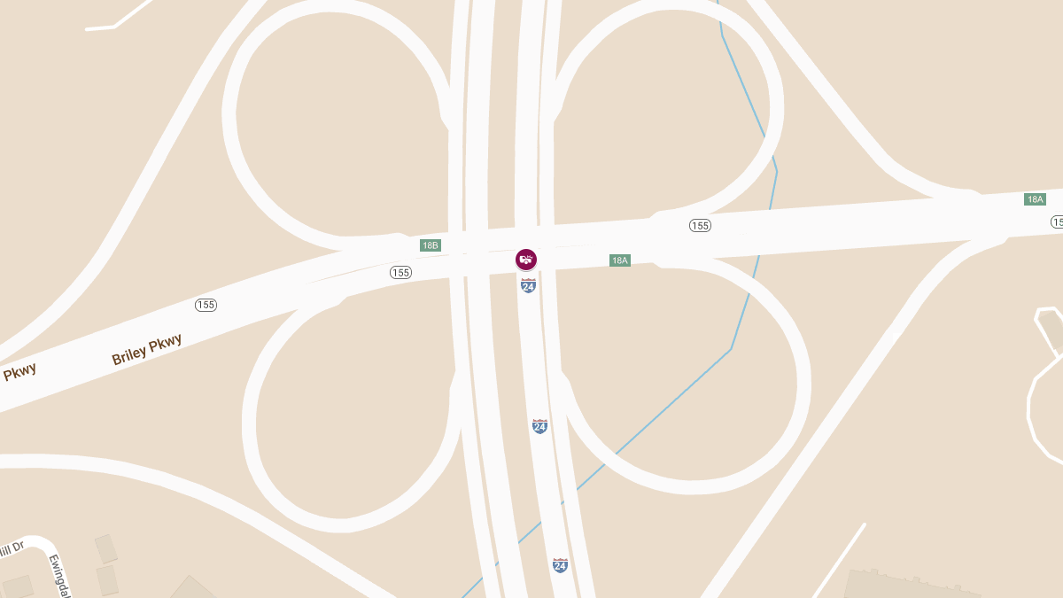 Vehicle Collision at Exit 18A Briley Pkwy W on I-24 WB Causes Injuries